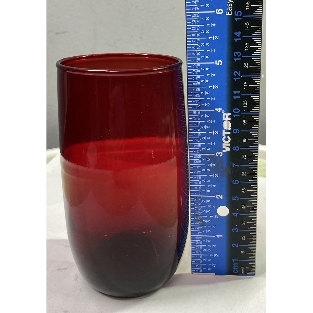Vintage 60's Anchor Hocking Ruby Red Drinking Glass 5" Tall Juice/milk Replacmnt